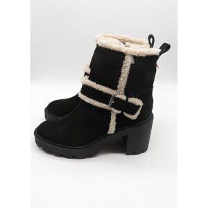 Blondo Women's Teryn Black Suede Waterproof Boots Size 11M Faux Fur NEW